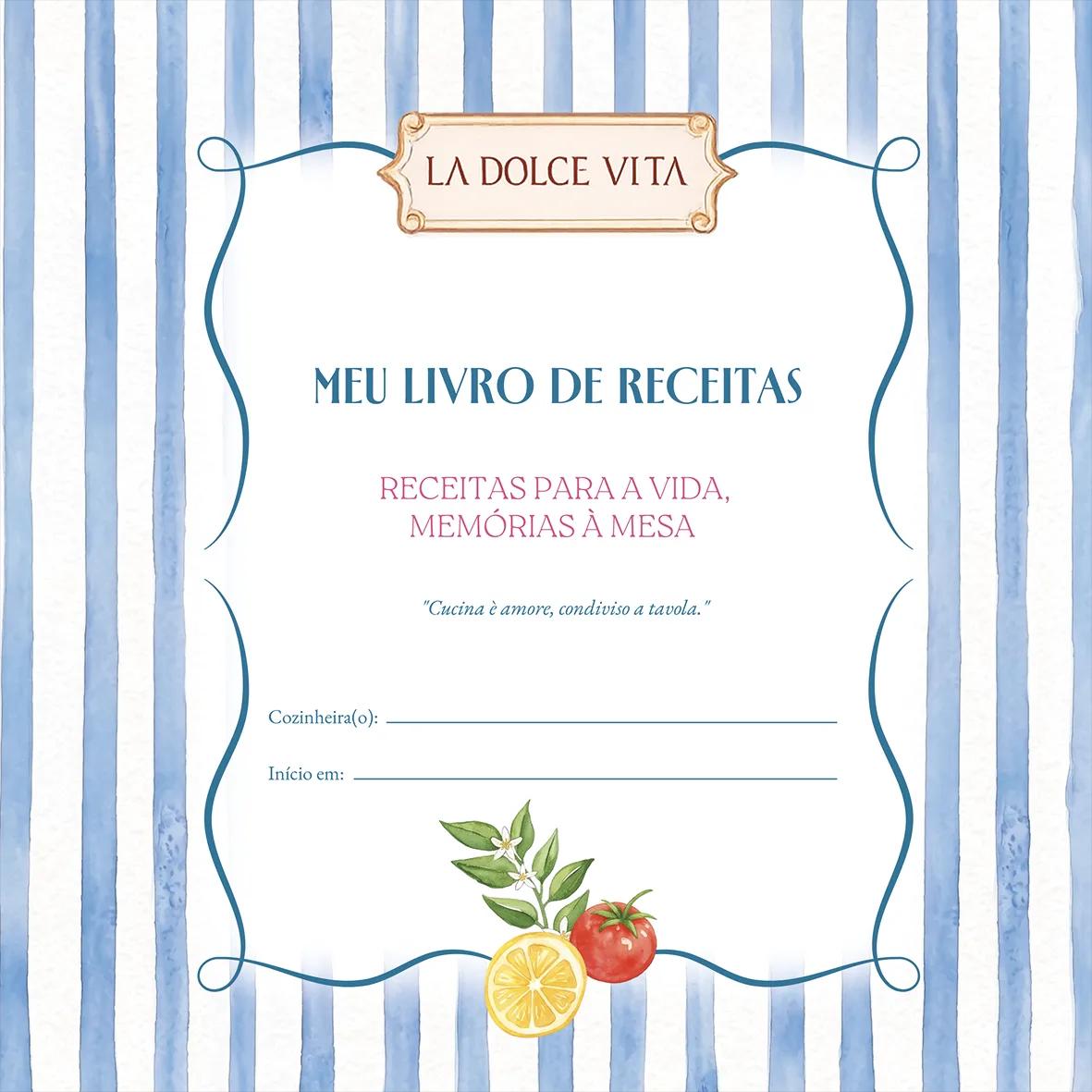 CADERNO LOMBADA QUADRADA CAPA DURA RECEITAS - LA DOLCE VITA — miniatura 2
