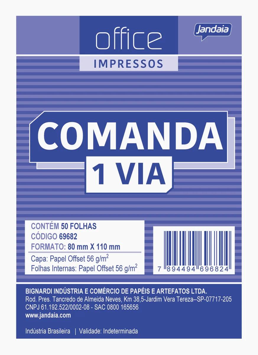 COMANDA 80X110MM 1 VIA 50 FOLHAS - OFFICE IMPRESSOS
