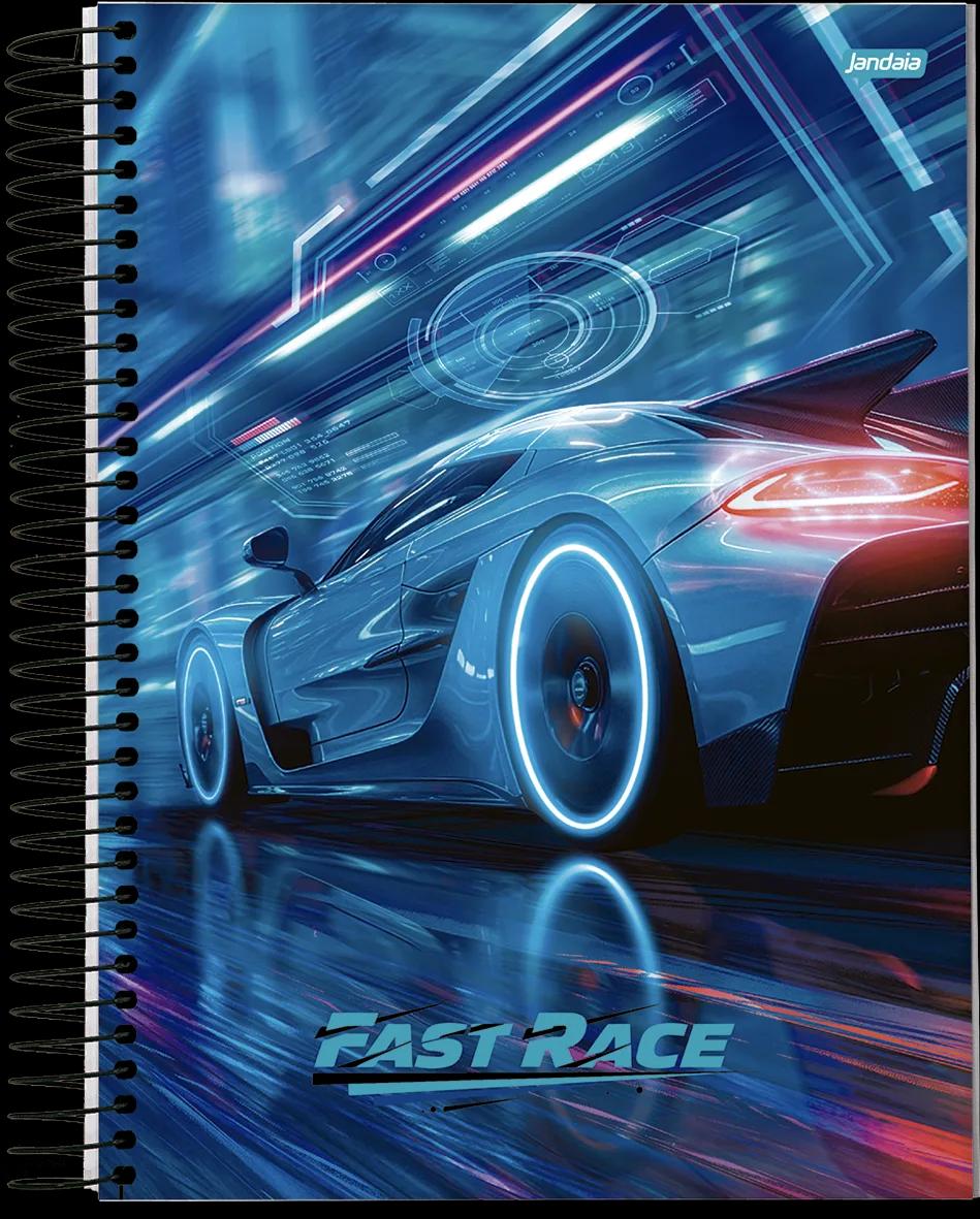 CADERNO ESPIRAL UNIVERSITÁRIO CAPA DURA 15 MATÉRIAS 240 FOLHAS -  FAST RACE — miniatura 3