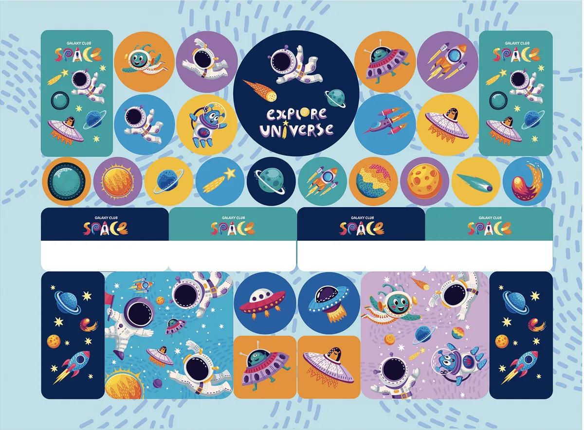 CADERNO ESPIRAL CAPA DURA 80 FOLHAS CARTOGRAFIA - GALAXY CLUB SPACE — miniatura 3