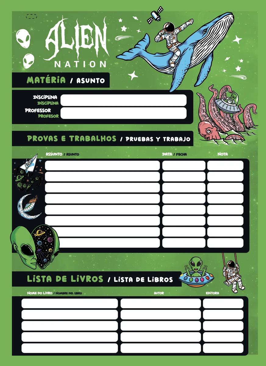 CADERNO ESPIRAL UNIVERSITÁRIO CAPA DURA 01 MATÉRIA 80 FOLHAS - ALIEN NATION — miniatura 5