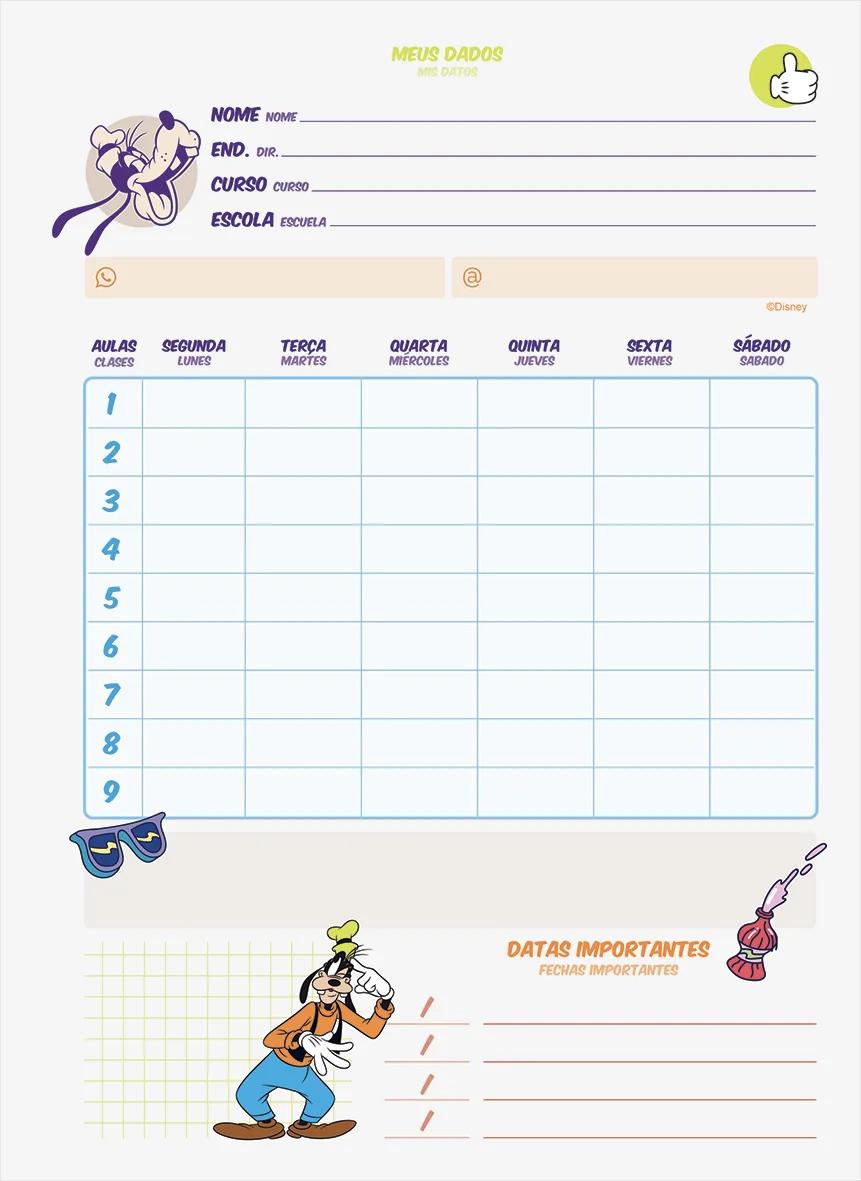 CADERNO ESPIRAL UNIVERSITÁRIO CAPA DURA 10 MATÉRIAS 160 FOLHAS - GOOFY — miniatura 9