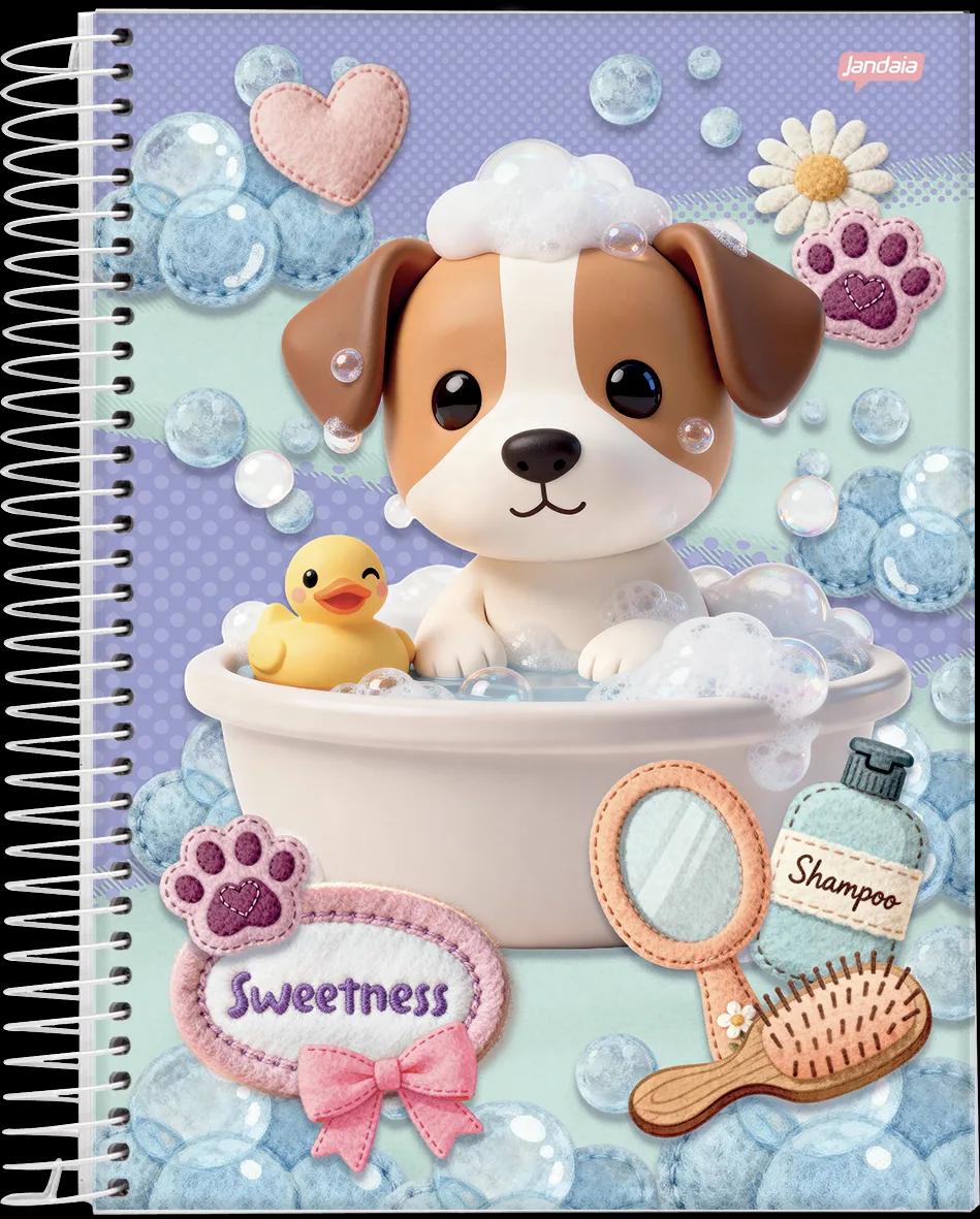 CADERNO ESPIRAL UNIVERSITÁRIO CAPA DURA 10 MATÉRIAS  160  FOLHAS -  SWEETNESS — miniatura 3