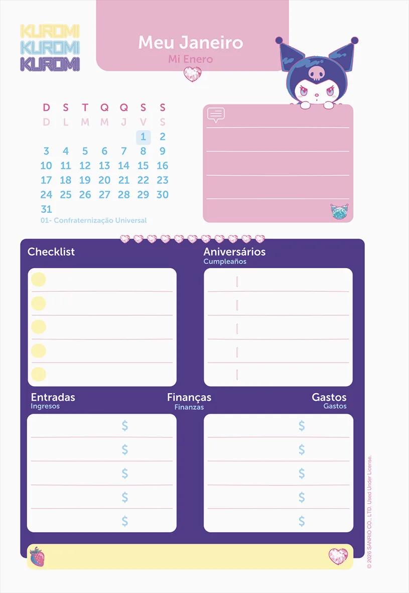 AGENDA DIARIA LOMABADA QUADRADA 138X200MM - KUROMI — miniatura 6
