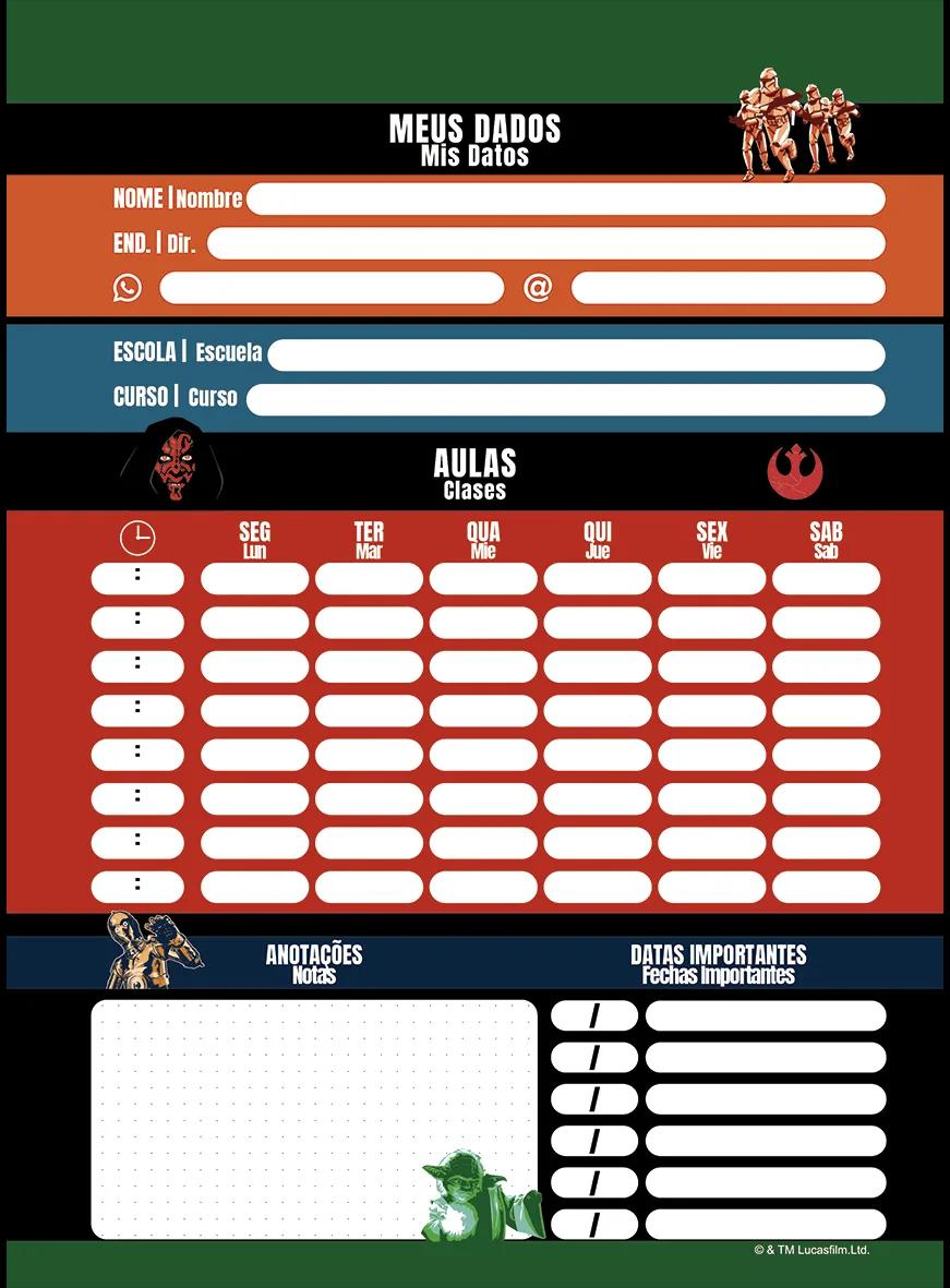 CADERNO ESPIRAL UNIVERSITÁRIO CAPA DURA 10 MATÉRIAS 160 FOLHAS - STAR WARS — miniatura 6