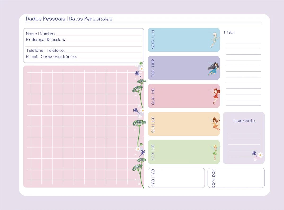 CADERNO ESPIRAL CAPA DURA 80 FOLHAS CARTOGRAFIA - FADAS DISNEY — miniatura 3