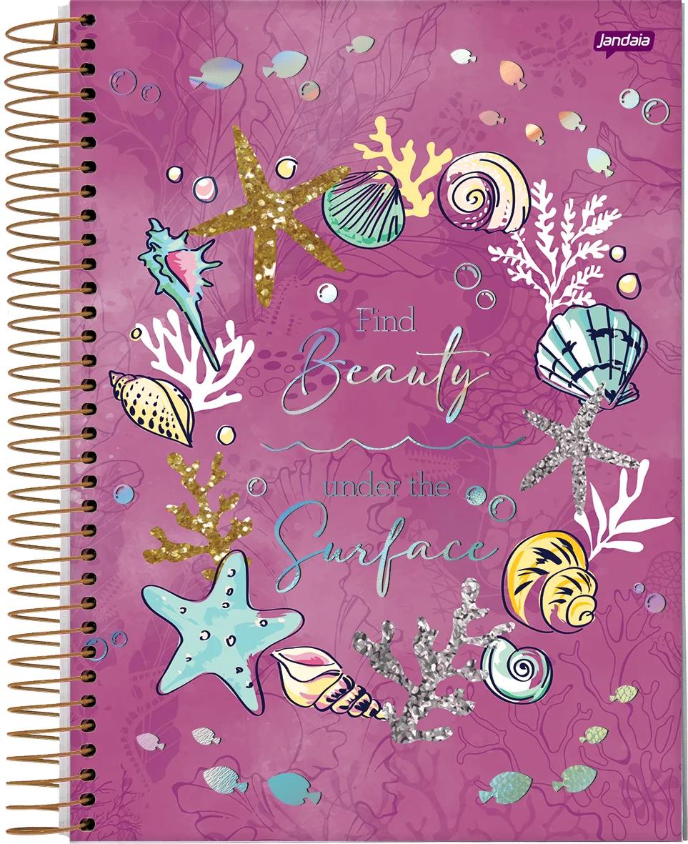 CADERNO ESPIRAL CAPA DURA 1/4 80 FOLHAS - SEA LIFE — miniatura 4
