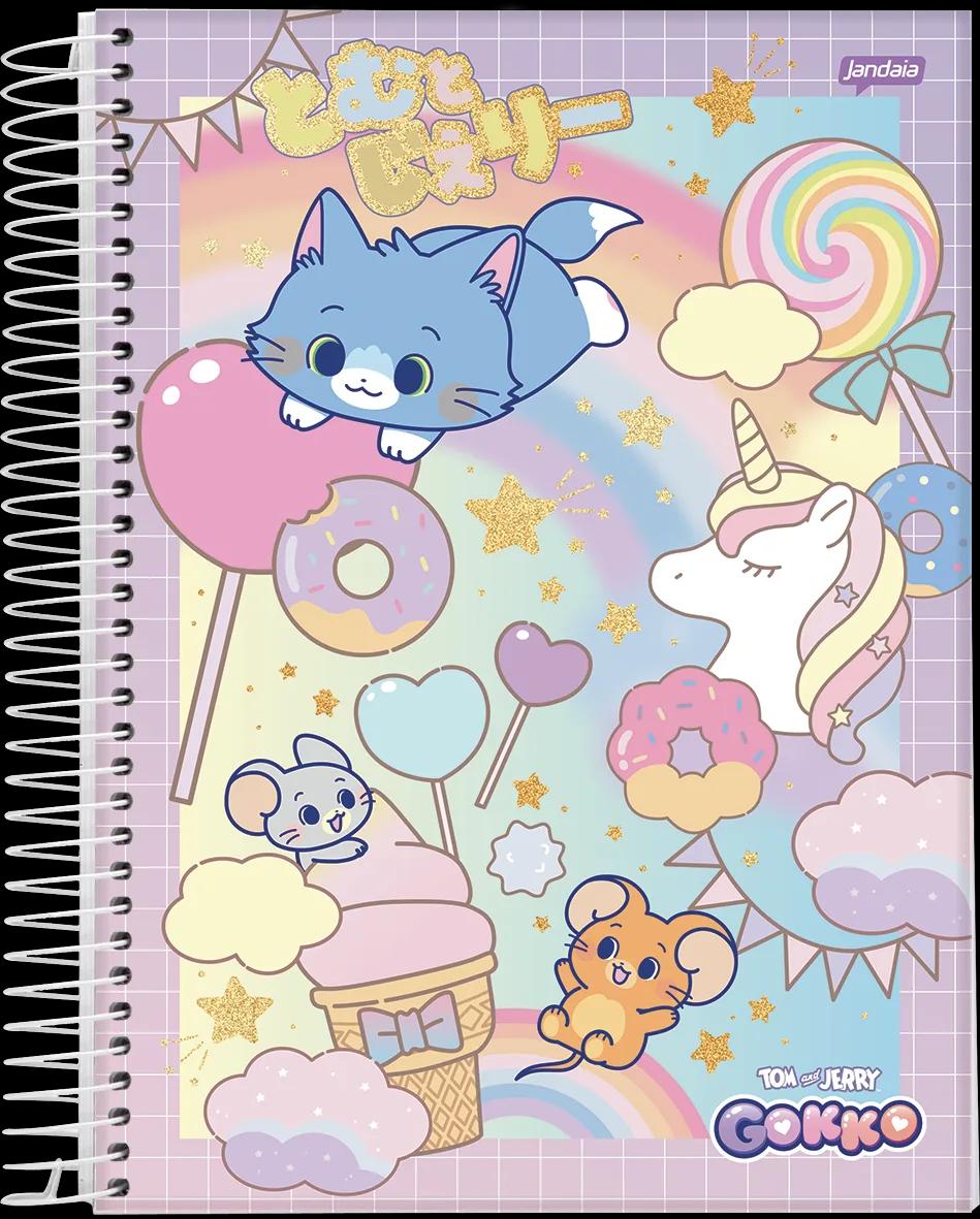 CADERNO ESPIRAL UNIVERSITÁRIO CAPA DURA 01 MATÉRIA 80 FOLHAS - GOKKO: TOM & JERRY — miniatura 4