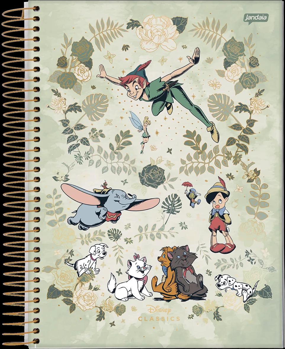 CADERNO ESPIRAL CAPA DURA 1/8 80 FOLHAS - DISNEY CLÁSSICOS
