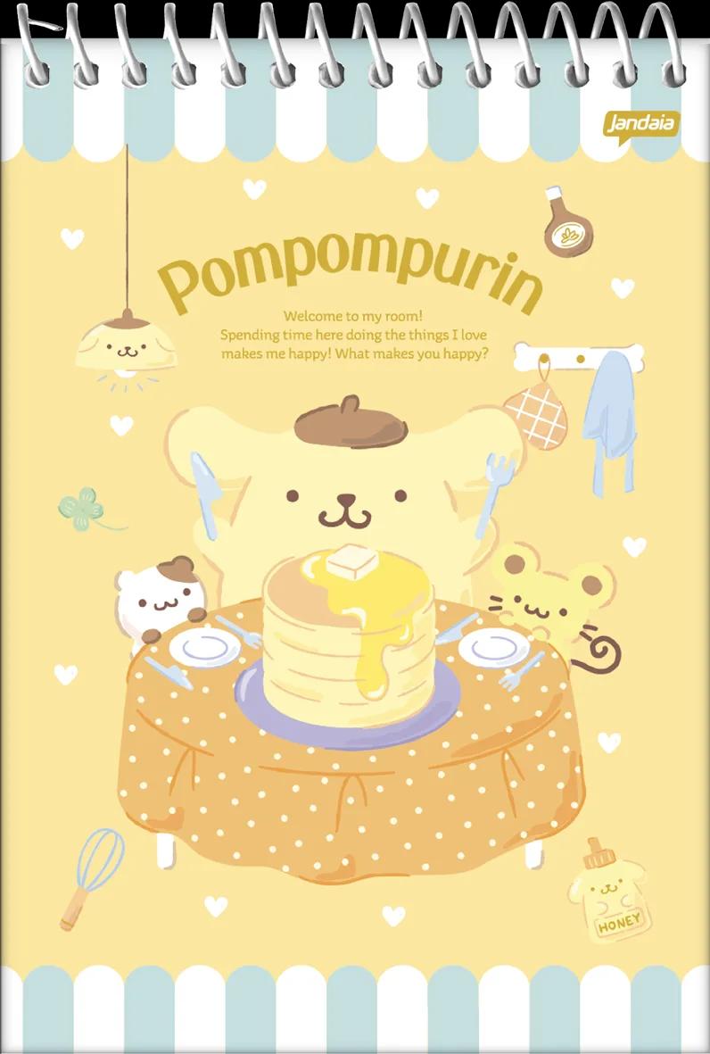 CADERNETA APONTAMENTO ESPIRAL CAPA DURA 80 FOLHAS - POMPOMPURIN