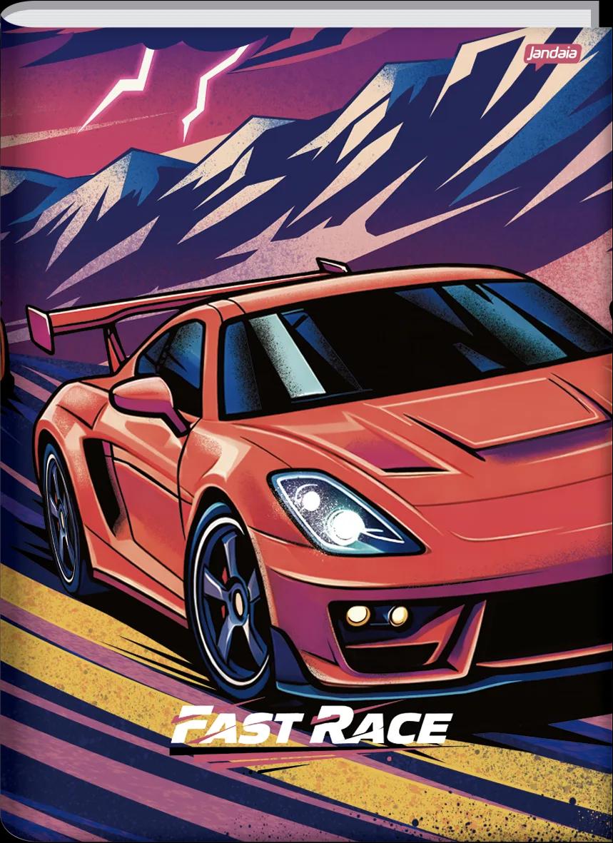 CADERNO BROCHURA 1/4 CAPA DURA 80 FOLHAS - FAST RACE — miniatura 4
