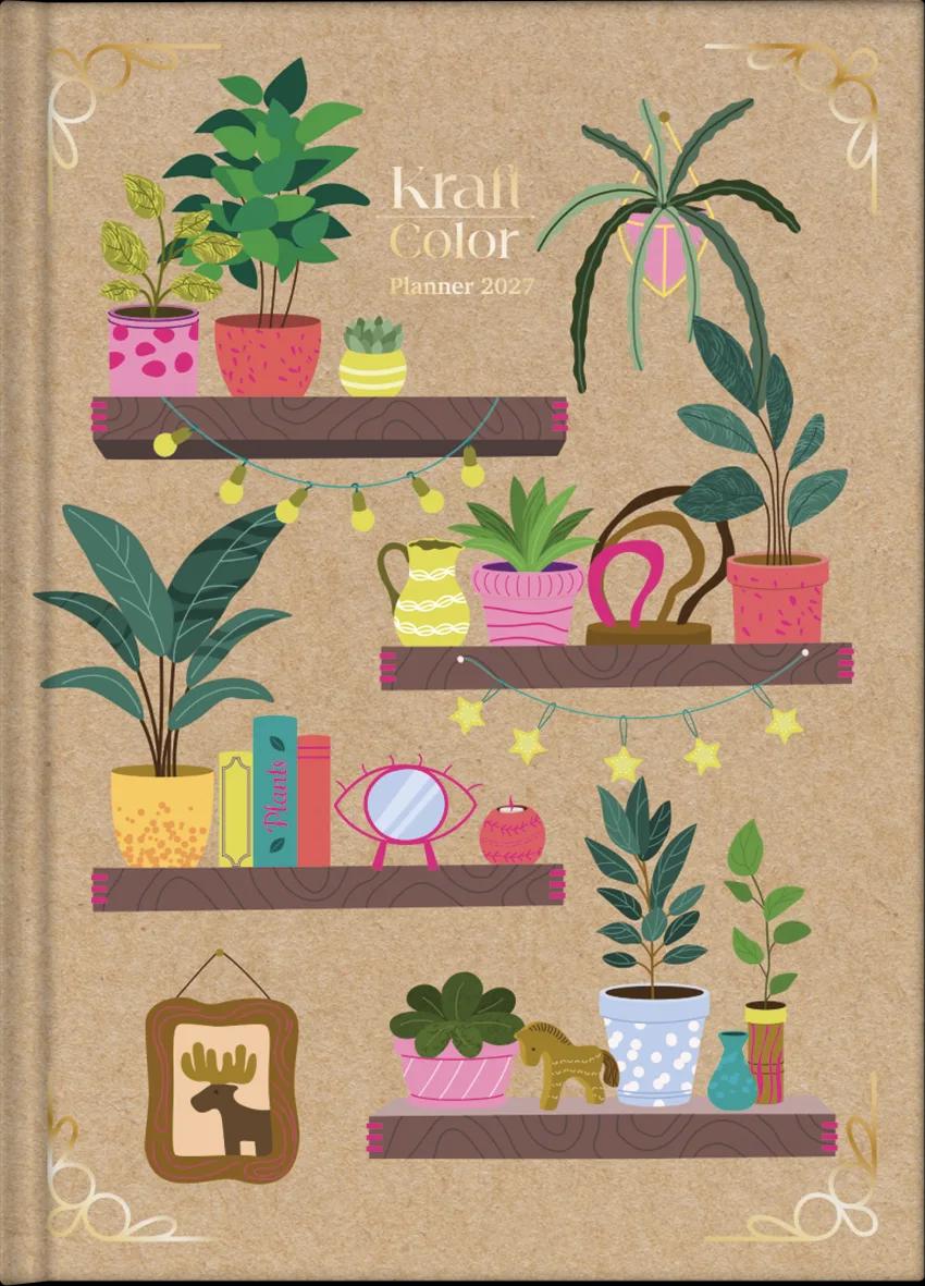 AGENDA PLANEJAMENTO LOMBADA QUADRADA 175X242MM 80FLS - KRAFT COLOR — imagem 1