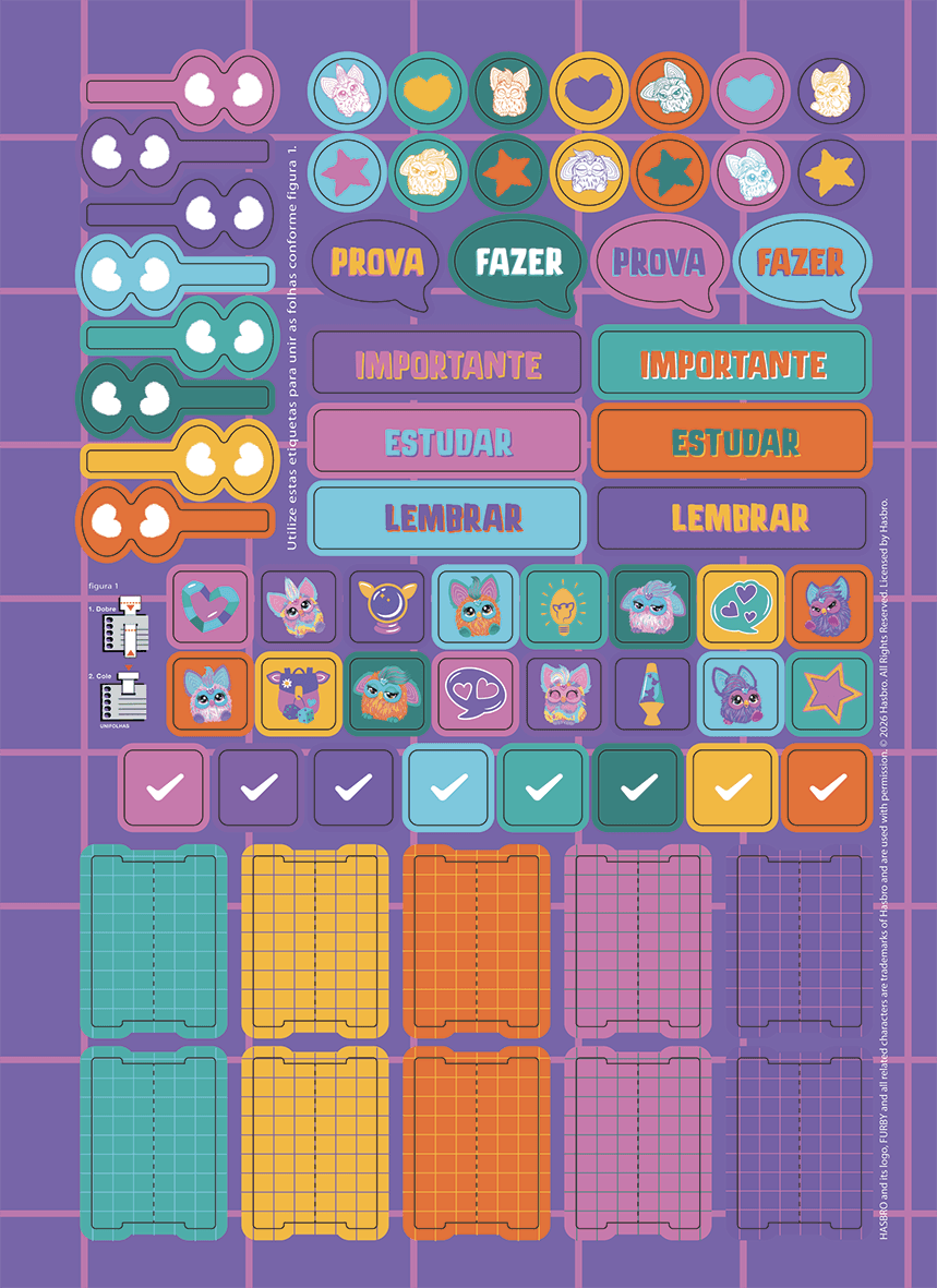 CADERNO ESPIRAL UNIVERSITÁRIO CAPA DURA 01 MATÉRIA 80 FOLHAS - FURBY — miniatura 6