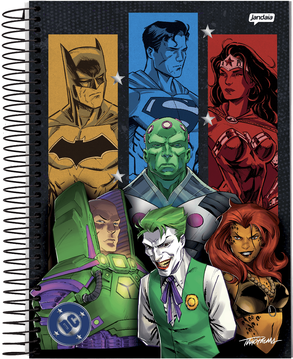 CADERNO ESPIRAL UNIVERSITÁRIO CAPA DURA 12 MATÉRIAS 192 FOLHAS - DC COMICS