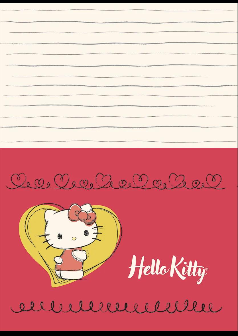 CADERNO COLLEGE CAPA DURA 80 FOLHAS ARGOLADO - HELLO KITTY