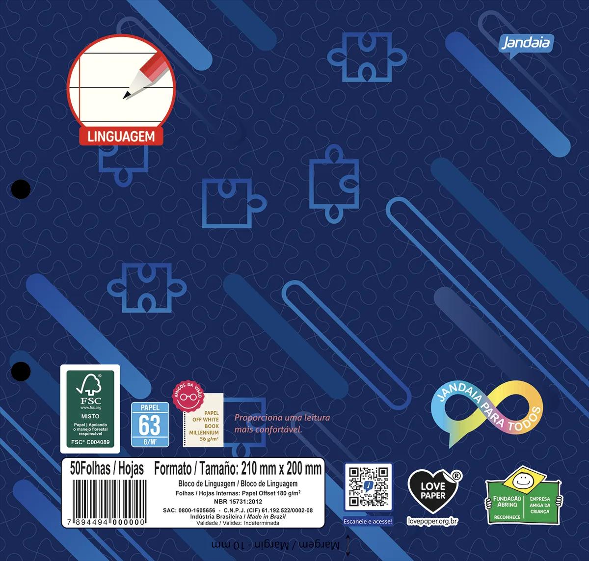 CADERNO FLEXÍVEL 210X200MM 50 FOLHAS - JANDAIA PARA TODOS