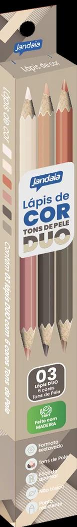 LAPIS DE COR 06 CORES DUO TONS DE PELE - JANDAIA