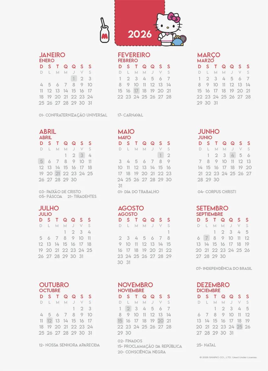 AGENDA PLANEJAMENTO LOMBADA QUADRADA 175X242MM - HELLO KITTY — miniatura 6