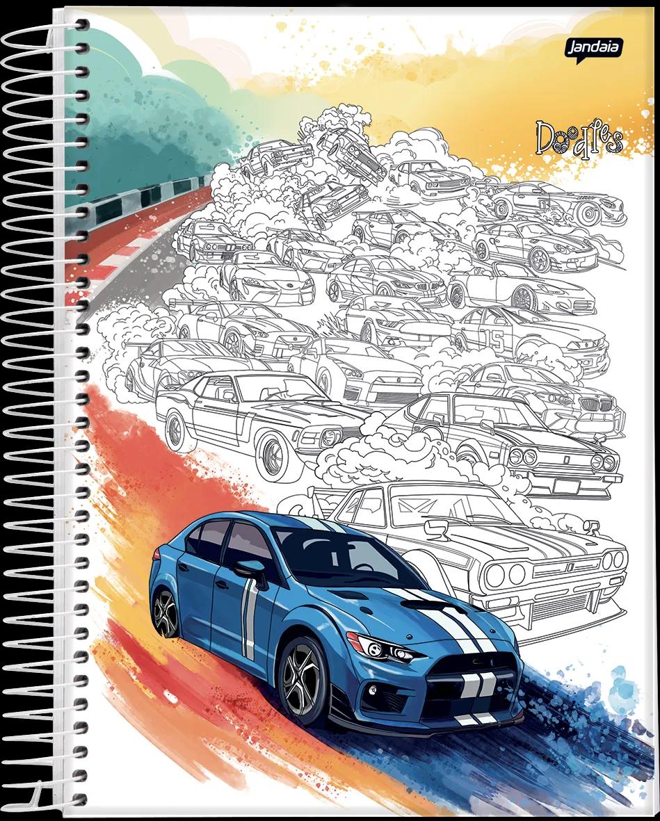 CADERNO ESPIRAL UNIVERSITÁRIO CAPA DURA 01 MATÉRIA 80 FOLHAS - DOODLES — miniatura 4