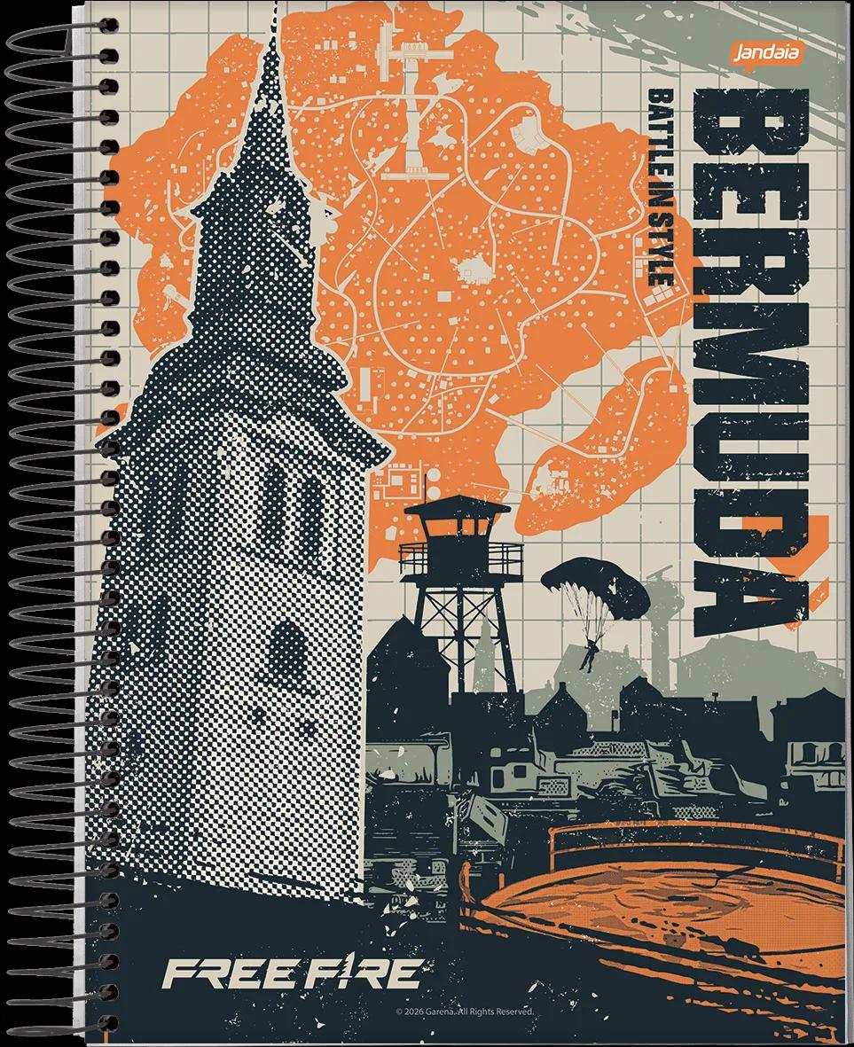 CADERNO ESPIRAL UNIVERSITÁRIO CAPA DURA 01 MATÉRIA 80 FOLHAS - FREE FIRE — miniatura 2