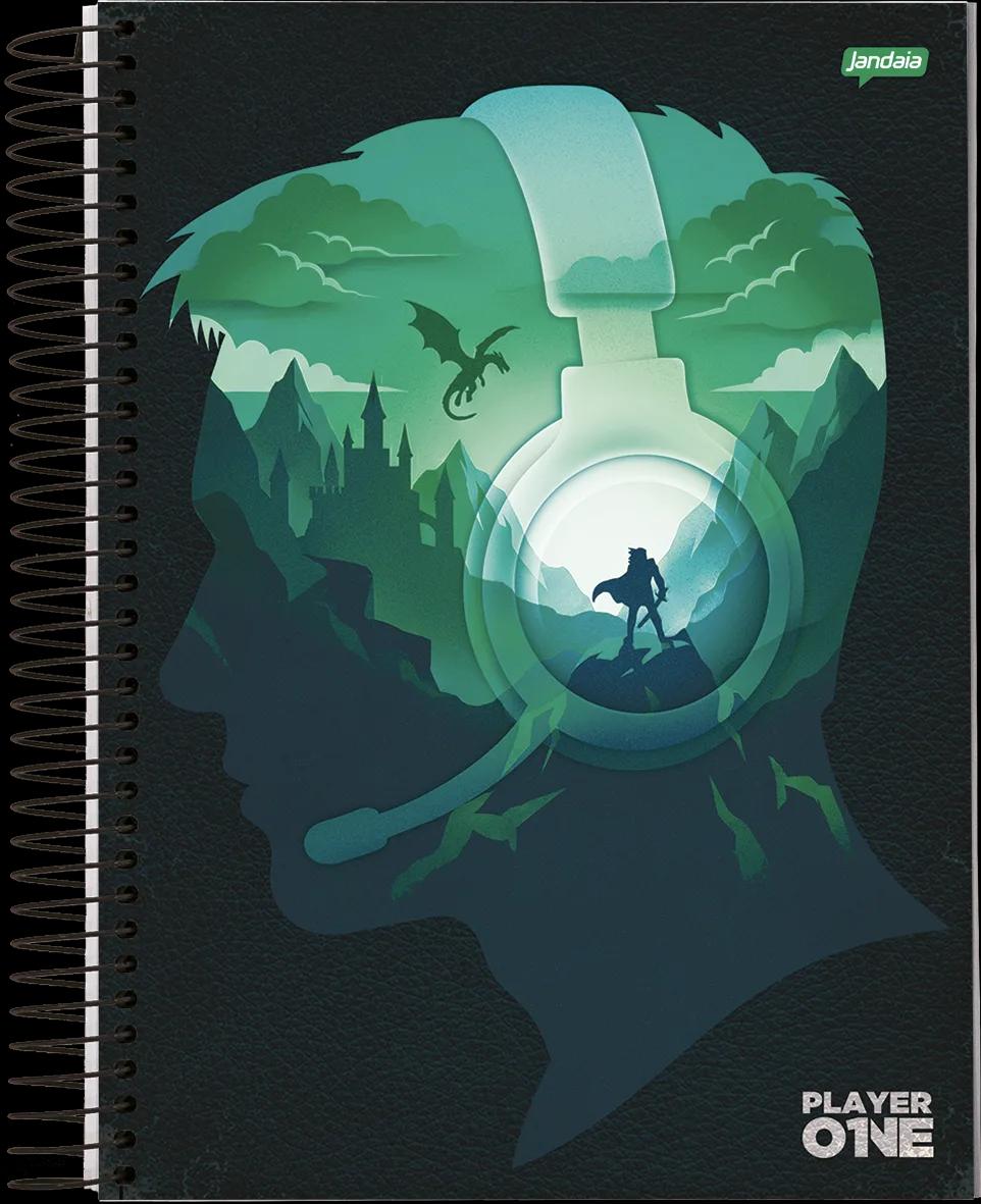 CADERNO ESPIRAL UNIVERSITÁRIO CAPA DURA 12 MATÉRIAS 192 FOLHAS - PLAYER ONE — miniatura 2