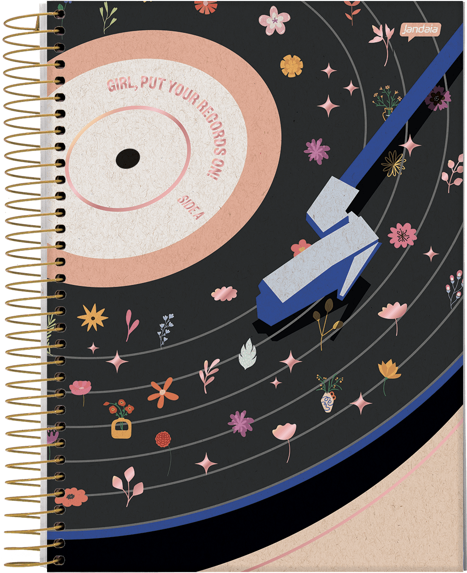 CADERNO ESPIRAL CAPA DURA 1/8 80 FOLHAS - ECO LÍNEA