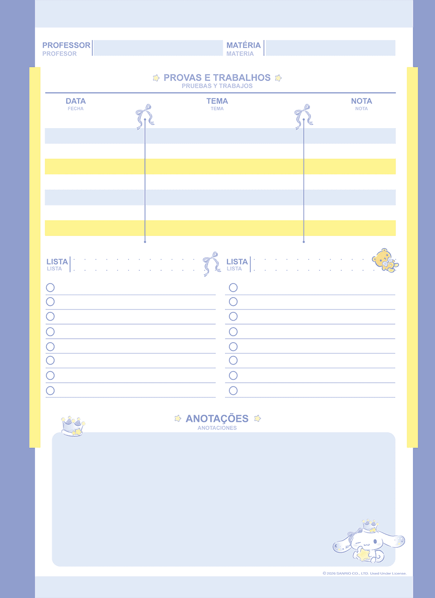 CADERNO ESPIRAL UNIVERSITÁRIO CAPA DURA 10 MATÉRIAS 160 FOLHAS - CINNAMOROLL — miniatura 6