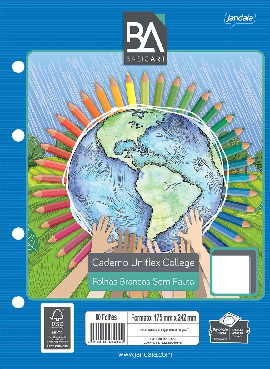 CADERNO FLEX SEM PAUTA 175X242MM 80FLS - BASIC ART