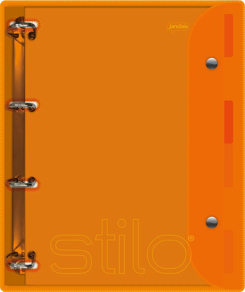 CADERNO ESPIRAL UNIVERSITÁRIO CAPA DURA 200 FOLHAS ARGOLADO LARANJA - STILO NEON
