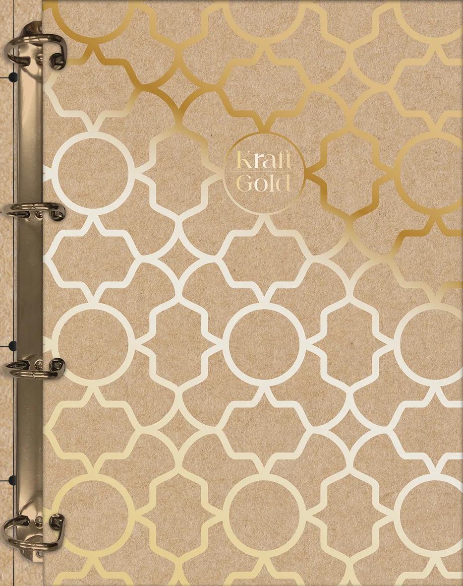 CADERNO ARGOLADO COLLEGE 80 FOLHAS - KRAFT GOLD