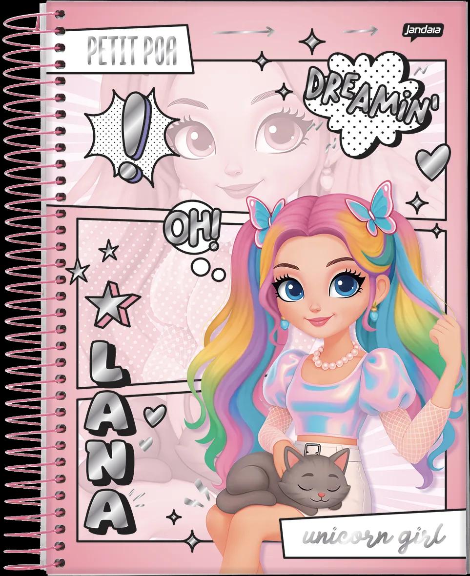 CADERNO ESPIRAL UNIVERSITÁRIO CAPA DURA 01 MATÉRIA 80 FOLHAS - PETIT POÁ