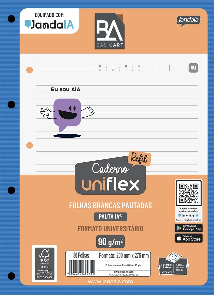 CADERNO UNIVERSITÁRIO UNIFLEX INTELIGENTE 200X275MM 80FLS - BASIC ART