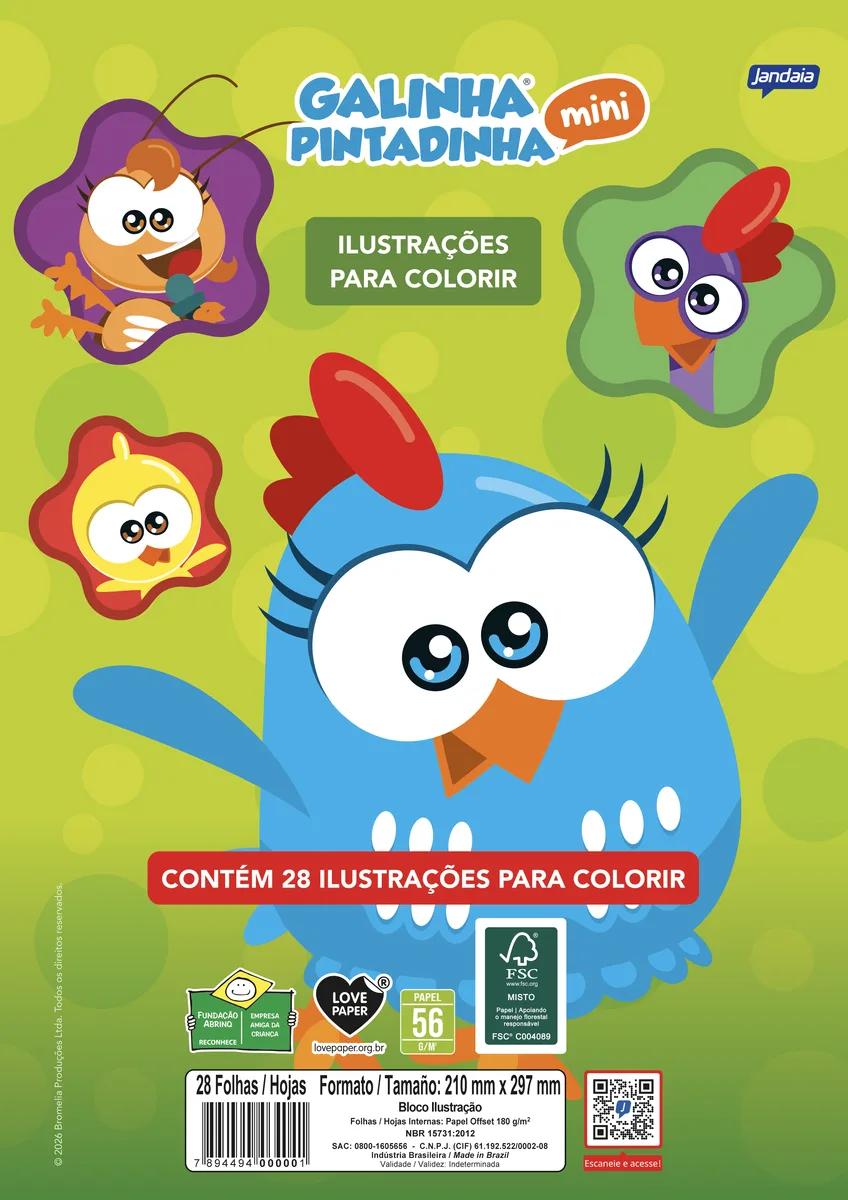 FOLHAS ILUSTRAÇÃO 180G A4 - GALINHA PINTADINHA