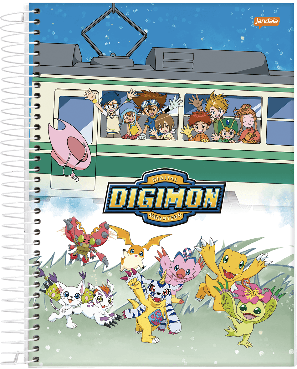 CADERNO ESPIRAL UNIVERSITÁRIO CAPA DURA 15 MATÉRIAS 240 FOLHAS - DIGIMON