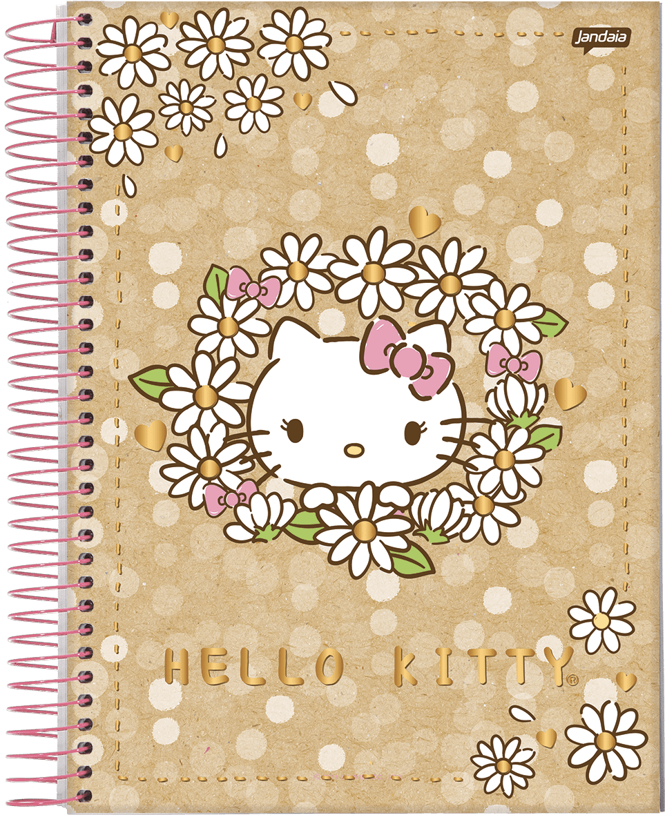 CADERNO ESPIRAL UNIVERSITÁRIO CAPA DURA 10 MATÉRIAS 160 FOLHAS - HELLO KITTY KRAFT — imagem 1