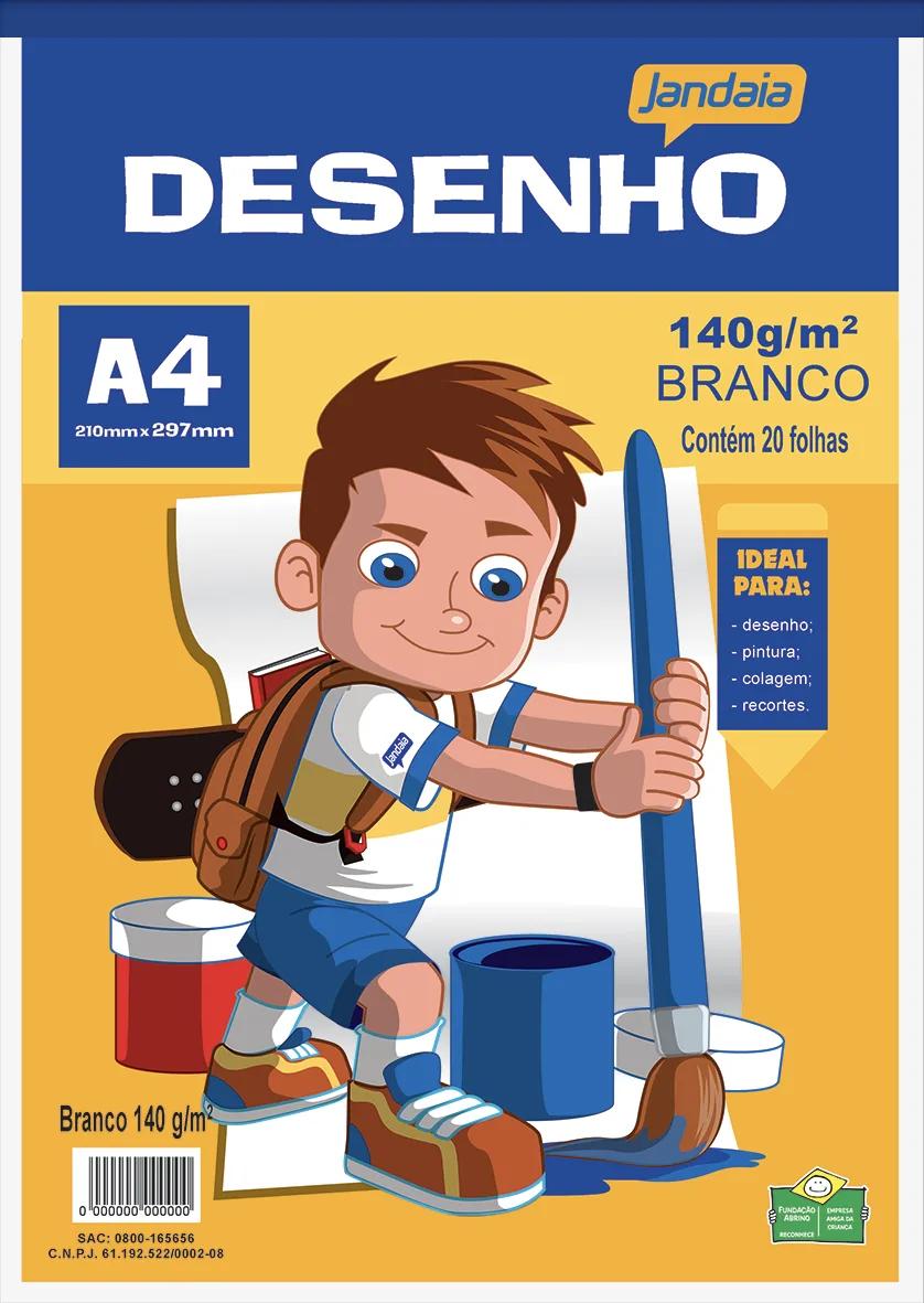 FOLHAS A4 DESENHO ESCOLAR BRANCO 210X297MM 20FLS - BASIC ART — imagem 1