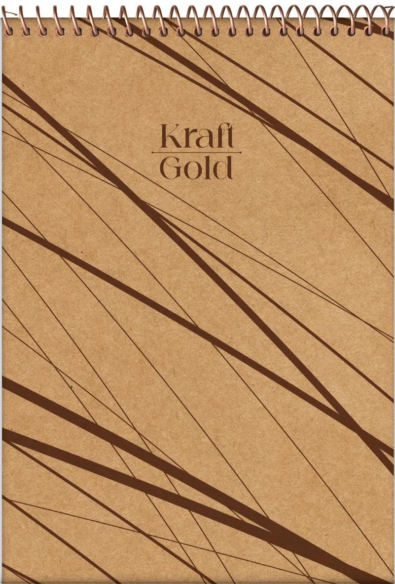 CADERNETA APONTAMENTO ESPIRAL CAPA DURA 80 FOLHAS - KRAFT GOLD