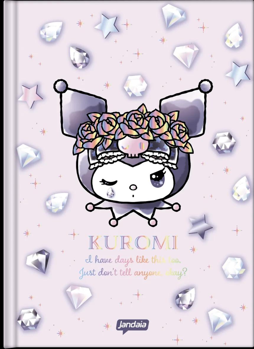 CADERNO LOMBADA QUADRADA CAPA DURA 80 FOLHAS - KUROMI