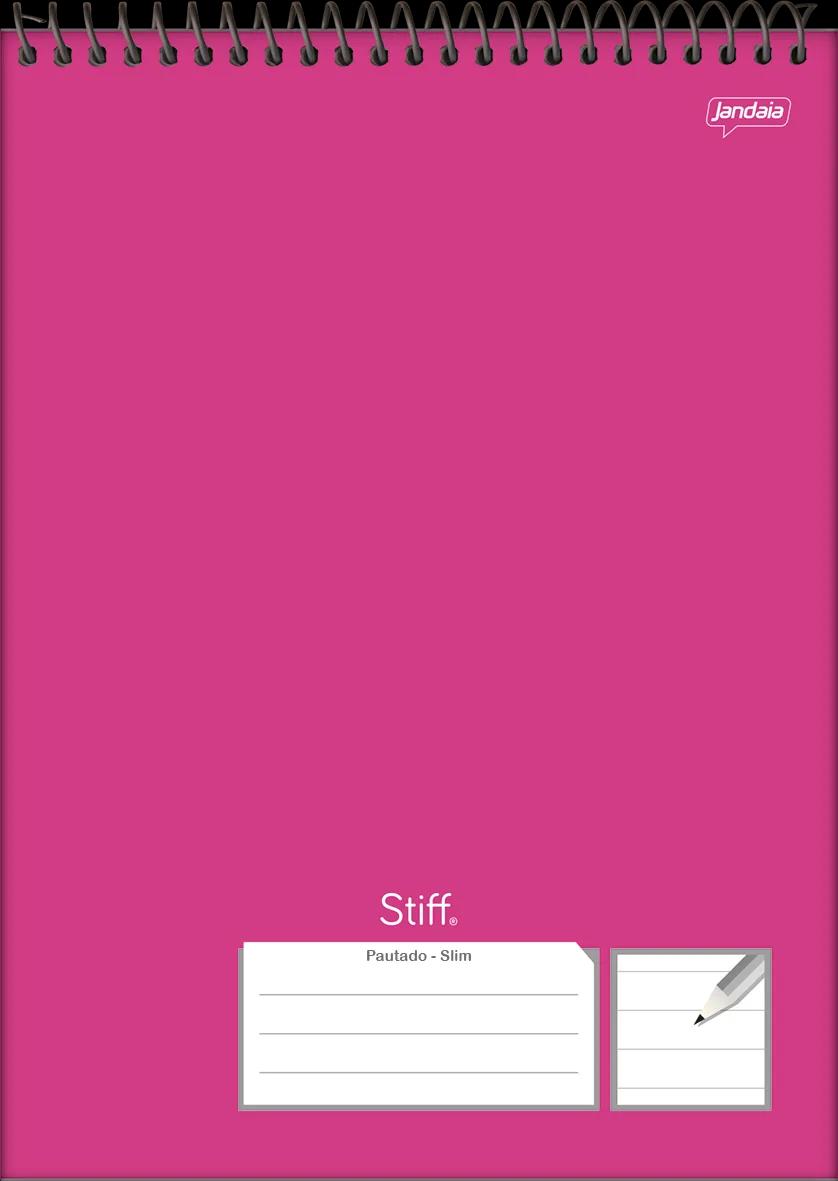 CADERNO ESPIRAL TOPO CAPA DURA 80 FOLHAS - STIFF SLIM ROSA