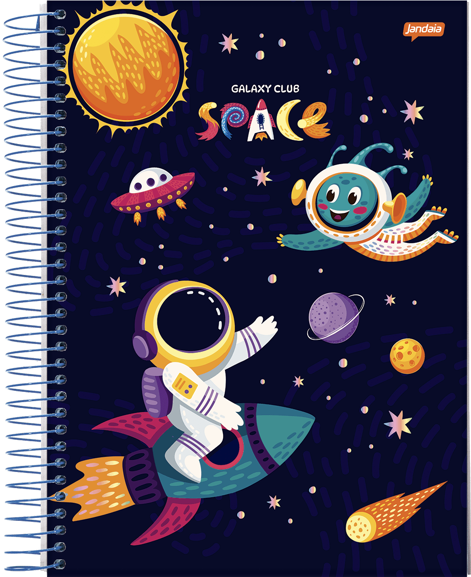 CADERNO ESPIRAL CAPA DURA 1/8 80 FOLHAS - GALAXY CLUB SPACE — imagem 1