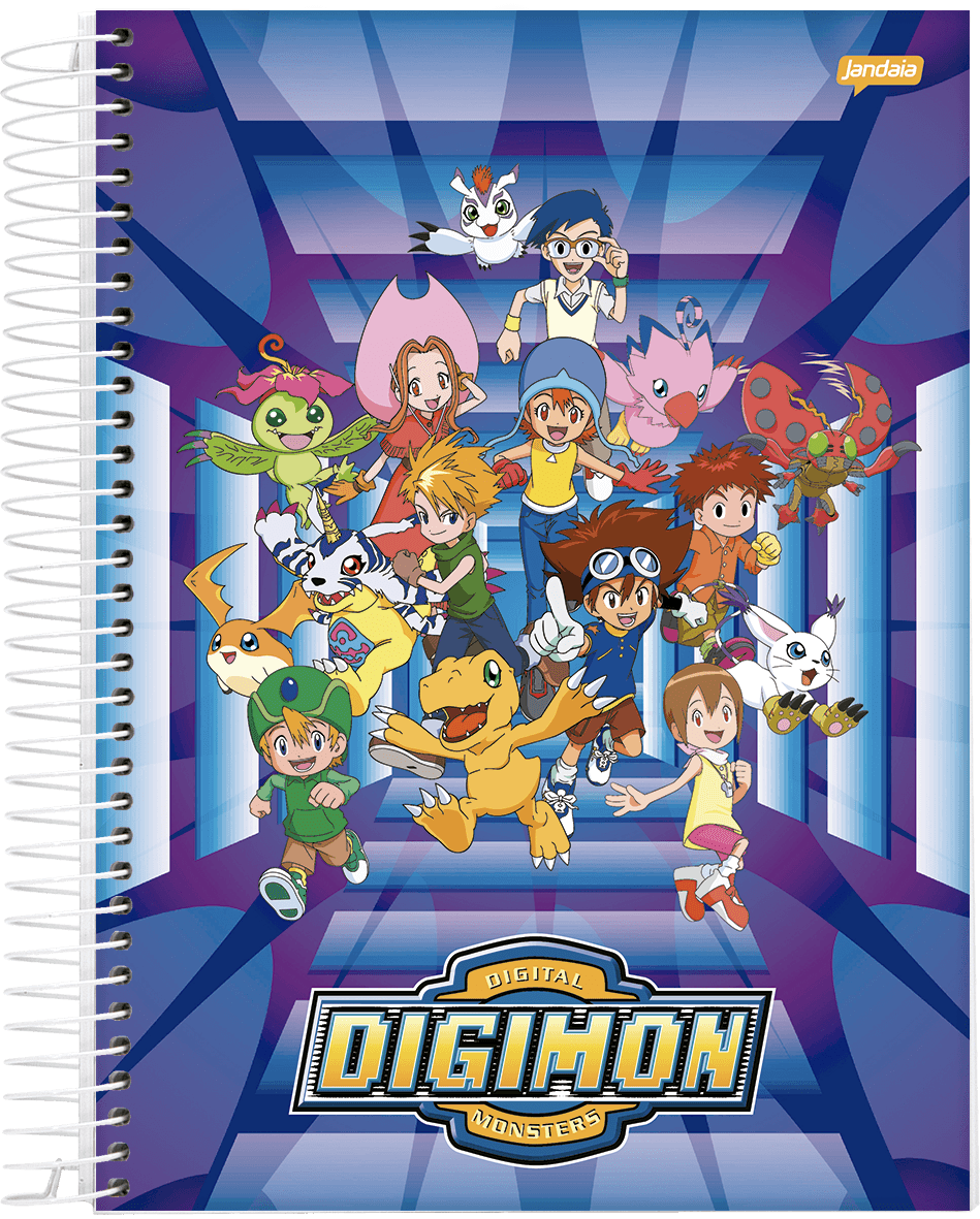 CADERNO ESPIRAL UNIVERSITÁRIO CAPA DURA 10 MATÉRIAS 160 FOLHAS - DIGIMON