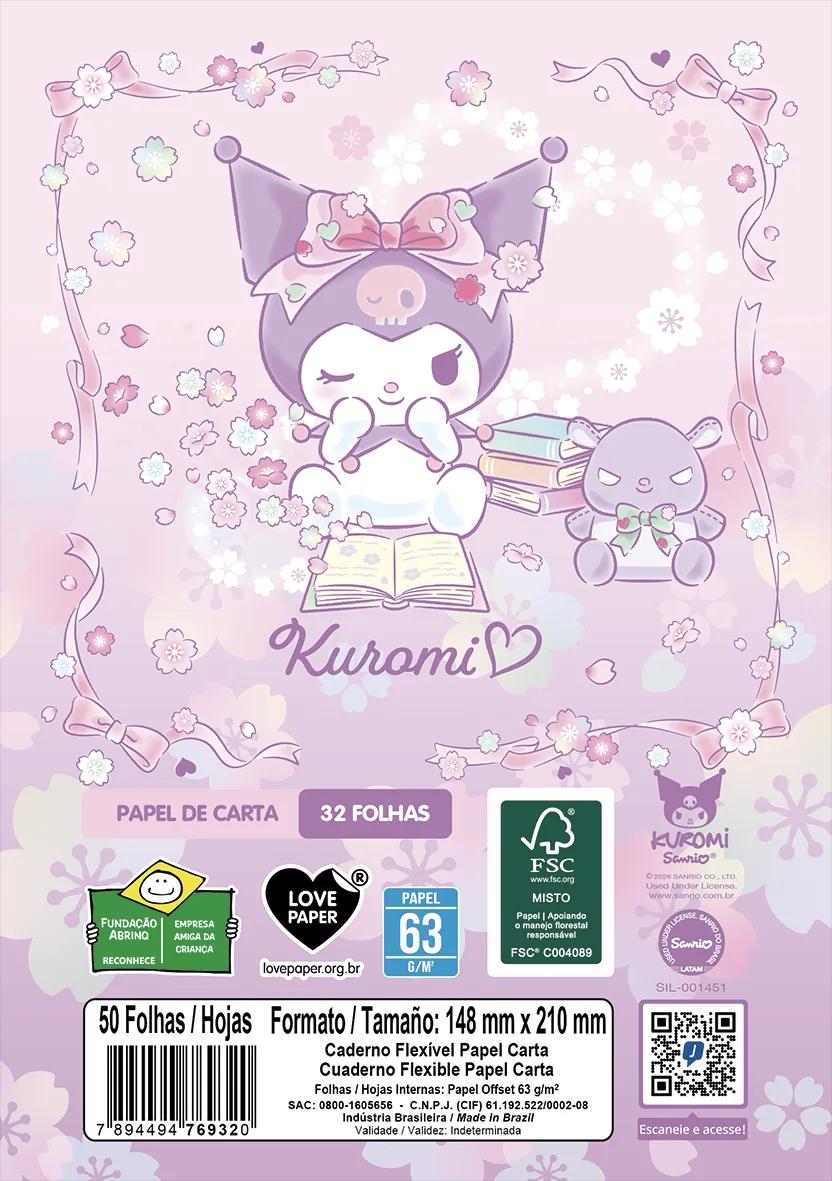 CADERNO FLEXÍVEL PAPEL CARTA - KUROMI