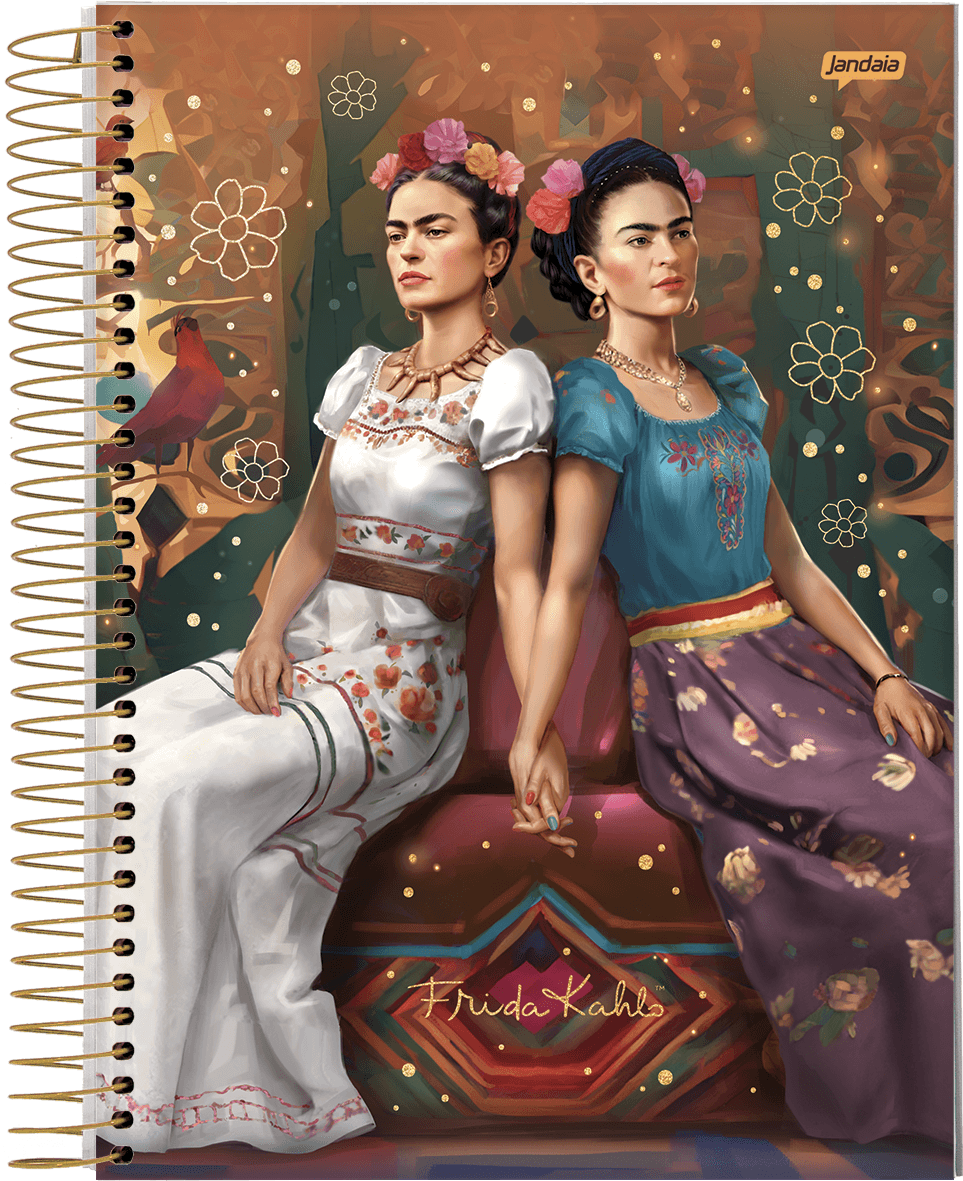 CADERNO ESPIRAL UNIVERSITÁRIO CAPA DURA 01 MATÉRIA 80 FOLHAS - FRIDA KAHLO