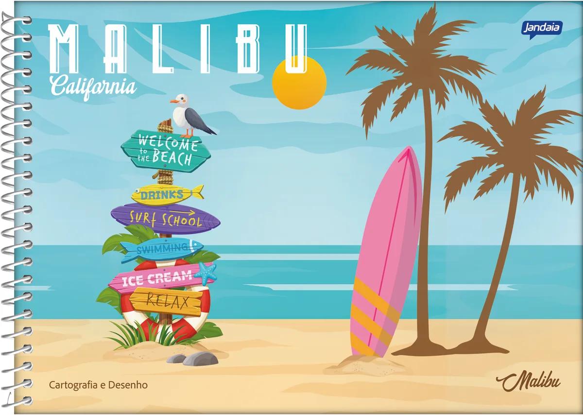 CADERNO ESPIRAL CAPA DURA 96 FOLHAS CARTOGRAFIA - CALI E MALIBU