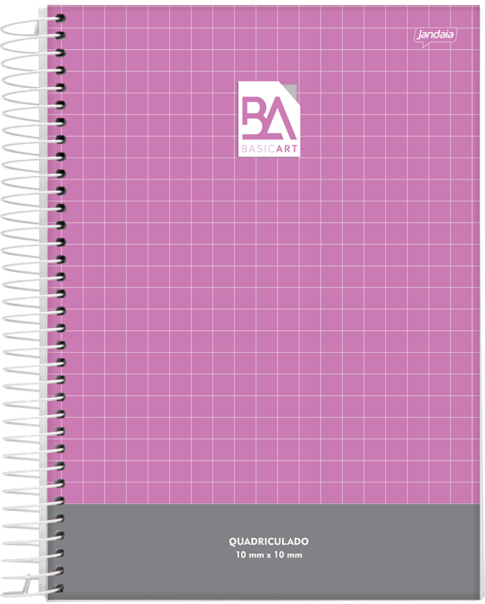 CADERNO ESPIRAL QUADRICULADO - BASIC ART - Imagem 4