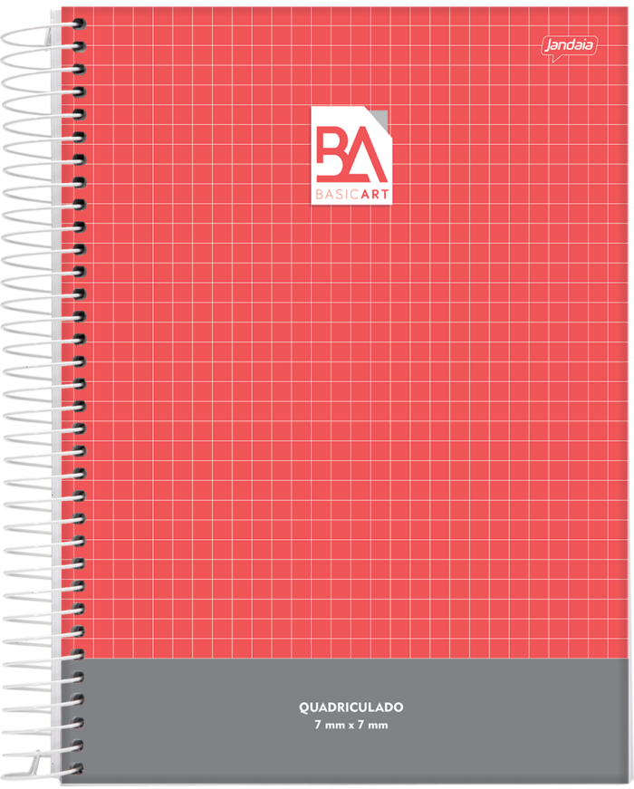 CADERNO ESPIRAL QUADRICULADO - BASIC ART - Imagem 3