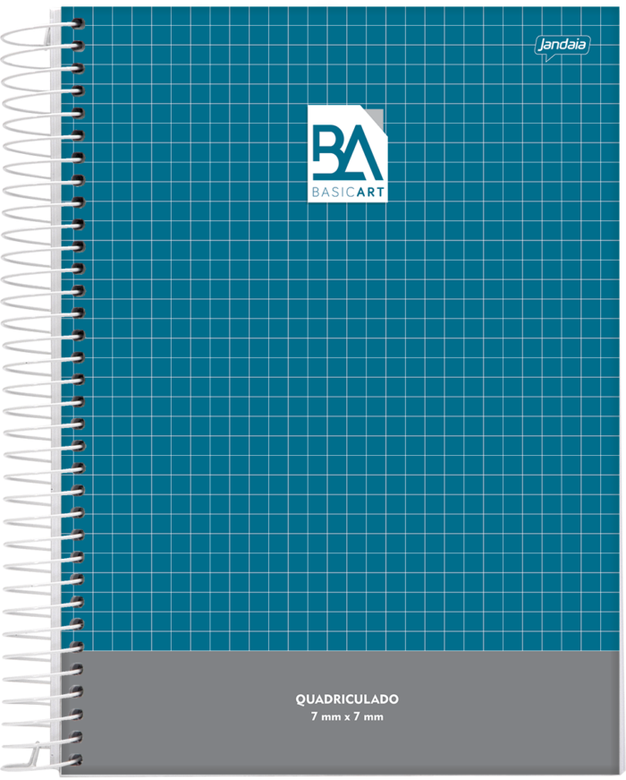 CADERNO ESPIRAL QUADRICULADO - BASIC ART - Imagem 2