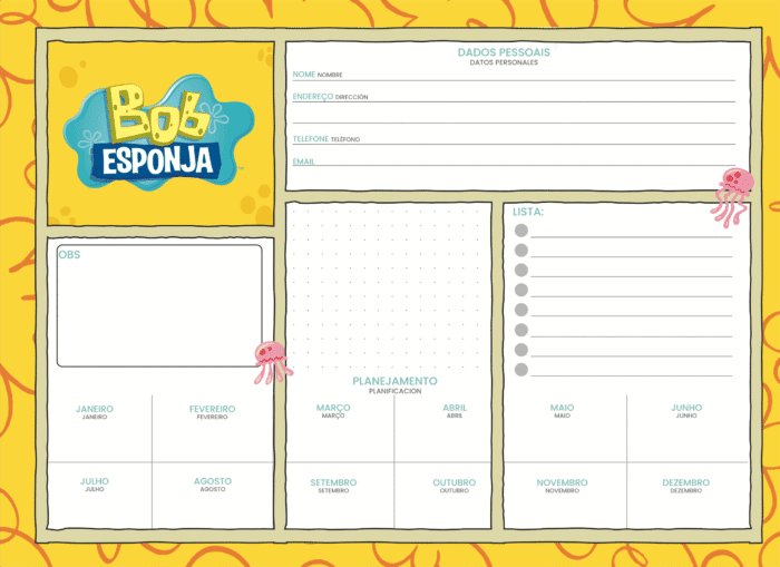 CADERNO CARTOGRAFIA - BOB ESPONJA - Imagem 3