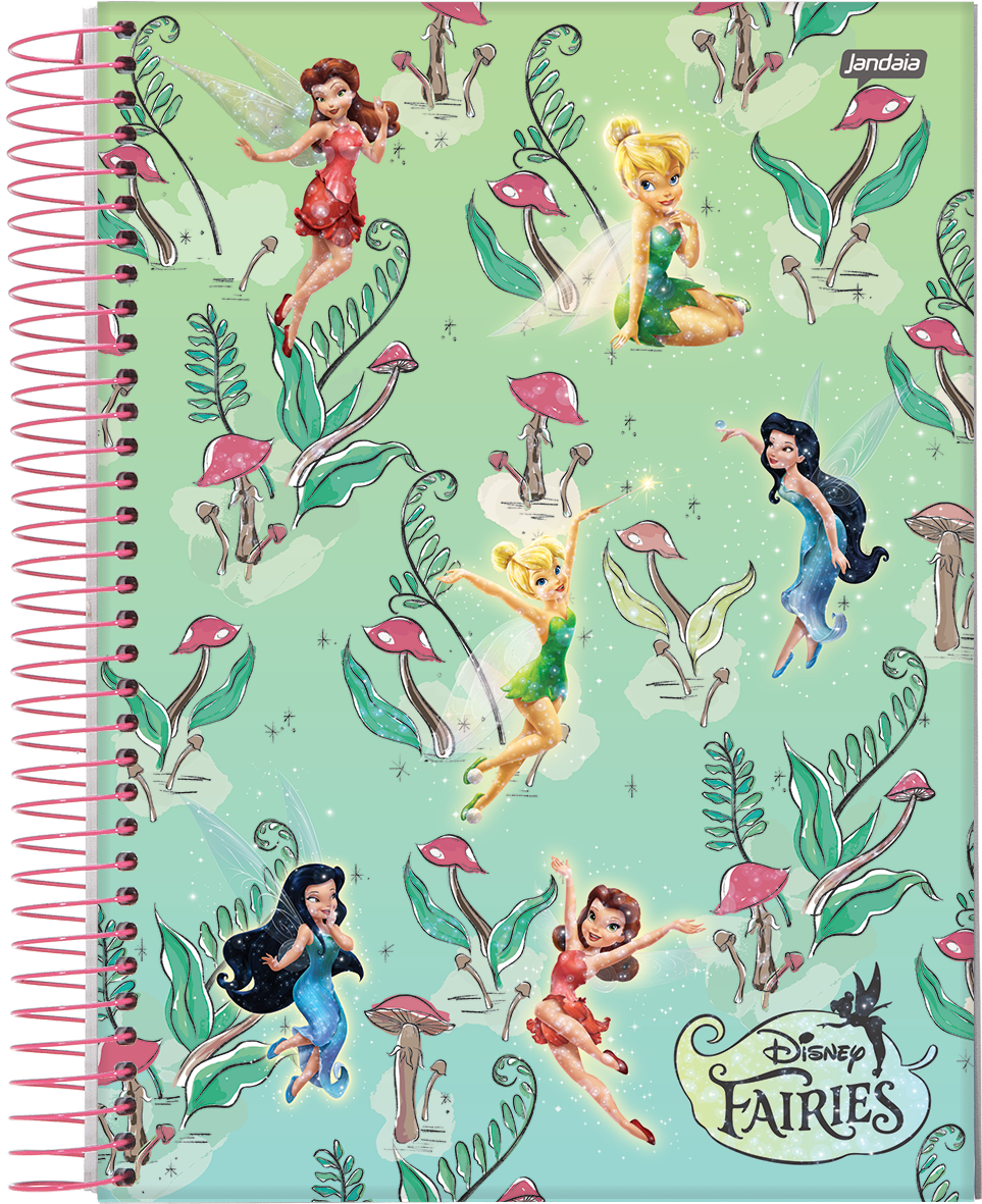CADERNO ESPIRAL 1/4 - FADAS DINSEY - Imagem 2