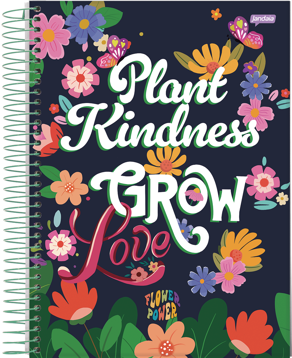 CADERNO ESPIRAL UNIVERSITÁRIO - FLOWER POWER - Imagem 2